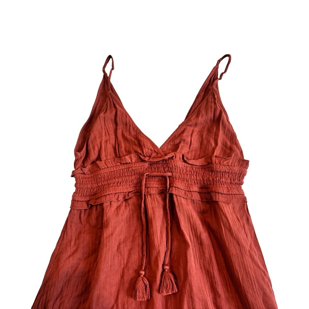 Roxy Simple Blossom Dress Terracotta Rust Smocked Mini ARJWD03391 Womens Large - Picture 3 of 9